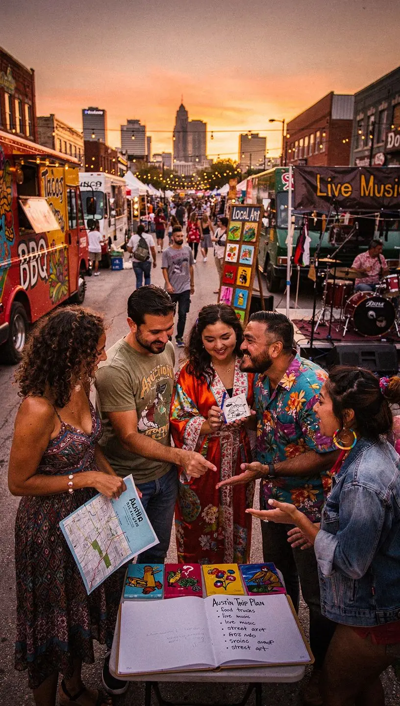 Zestaw offline notatek podróżnych z informacjami o miejscach do odwiedzenia w USA.